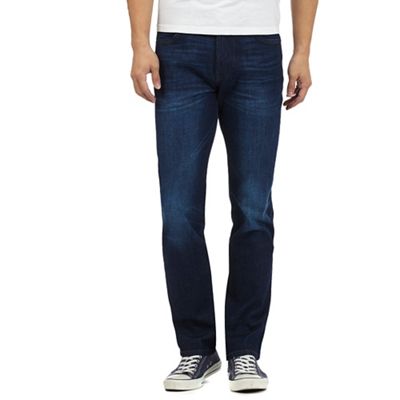 Wrangler Big and tall dark blue 'arizona fast and royal' regular fit jeans